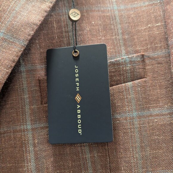 Men's Joseph Abboud Wine Plaid Blazer Size 42S - NWT - Picture 5 of 6